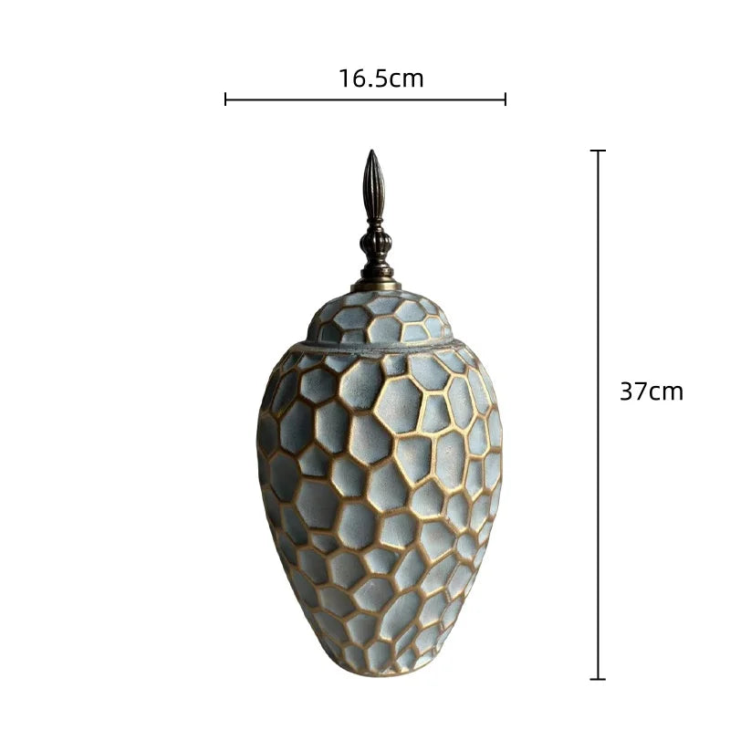 Afralia™ Geometric Diamond Check Ceramic Vase: Home Decor Floral Arrangement & Accessories