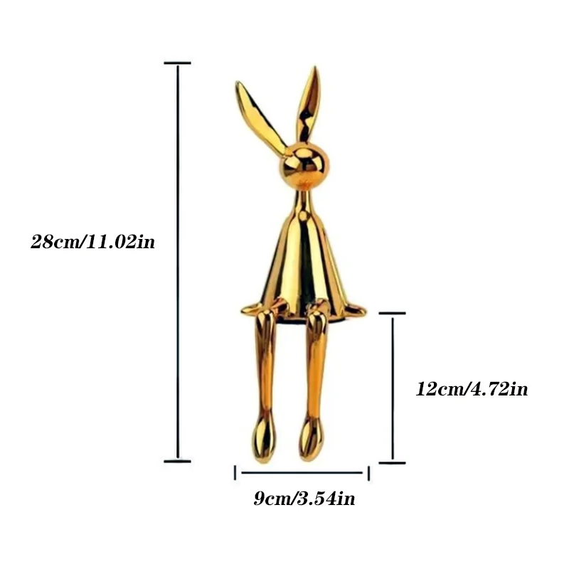 Afralia™ Rabbit Sculpture: Unique Nordic Home Decor Figurine for Christmas Interior Gift & Desk Decor