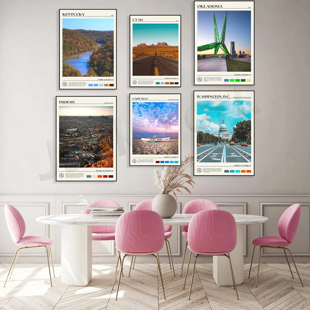 Afralia™ USA City Map Poster Print