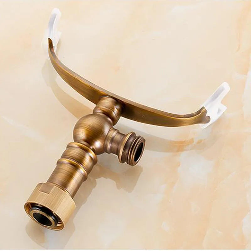 Afralia™ Brass Antique Wall Mounted Hand Shower Holder Hook Pedestal Bracket