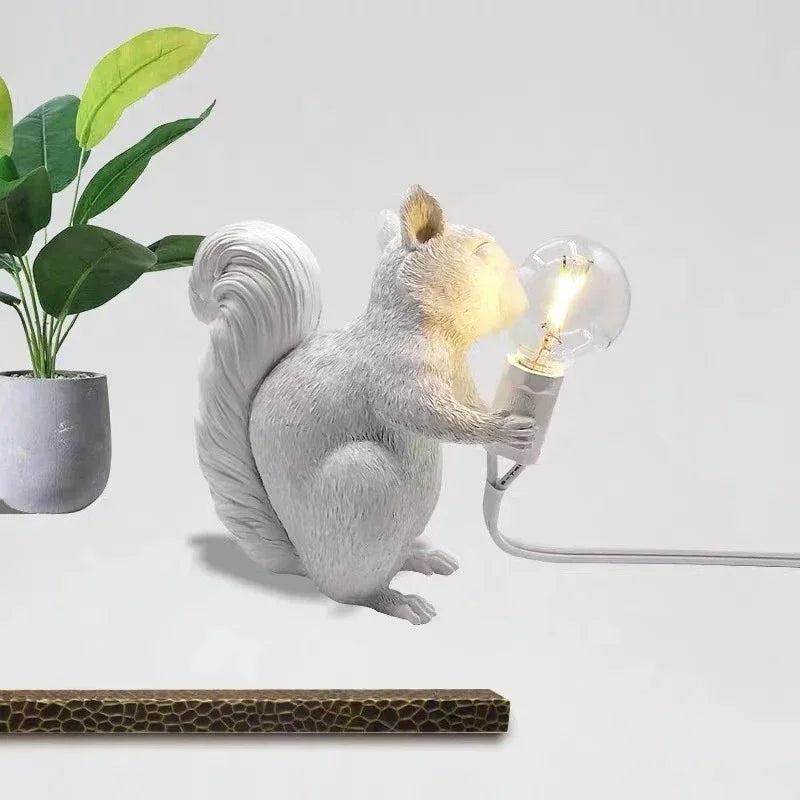 Nordic Mini Squirrel Table Lamp Cute Animal Night Light for Kids Room Decor Afralia™