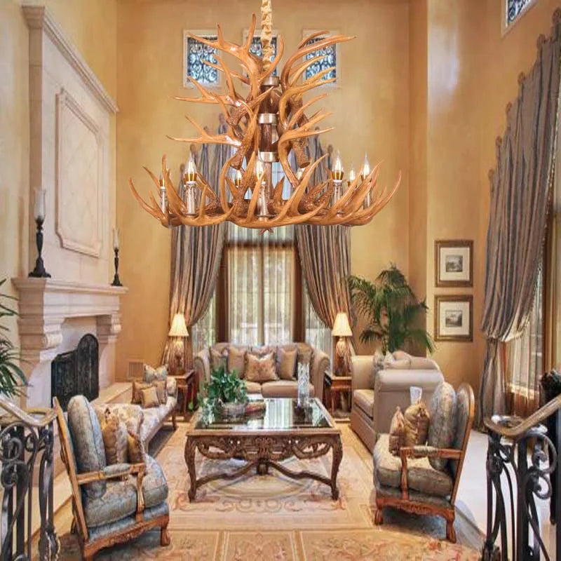 Afralia™ Antler Pendant Chandelier for Home and Bar Decor - Industrial Deer Horn Fixture