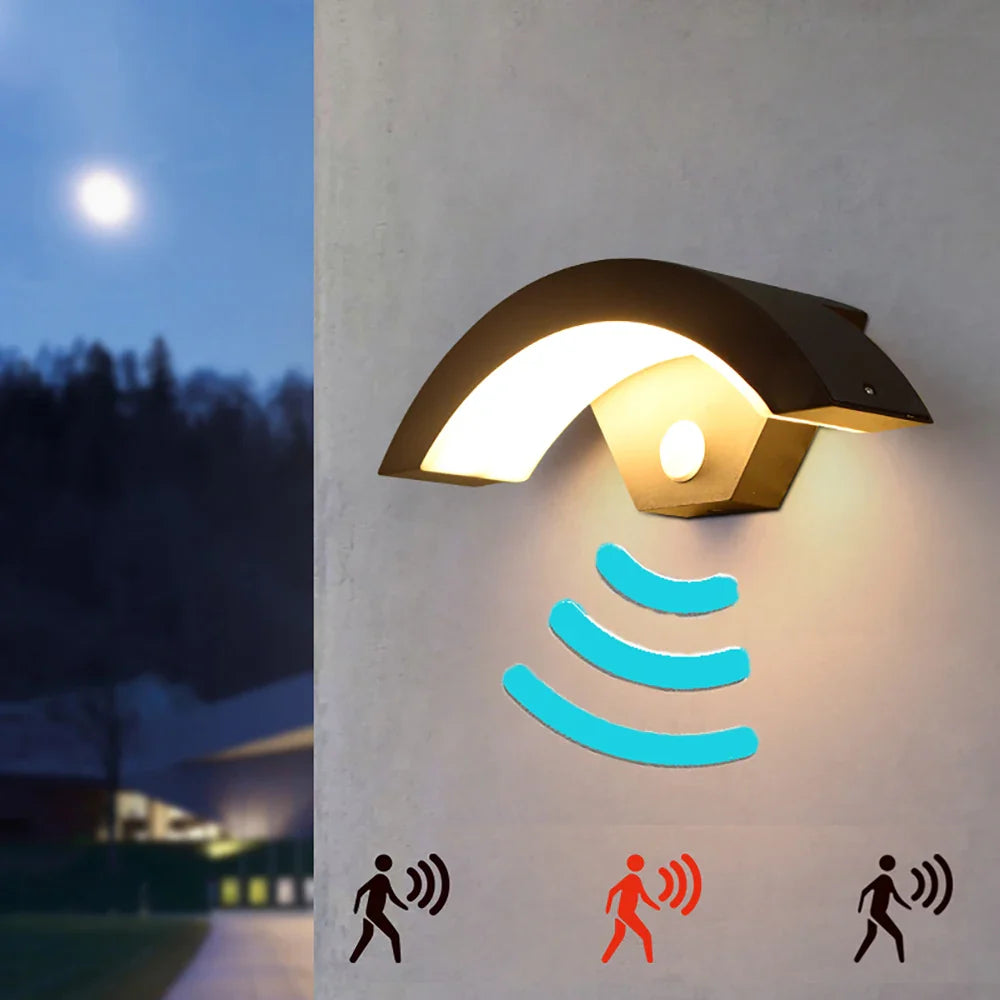 Afralia™ Motion Sensor LED Outdoor Wall Light - Waterproof IP65 Porch Garden Balcony Lamp