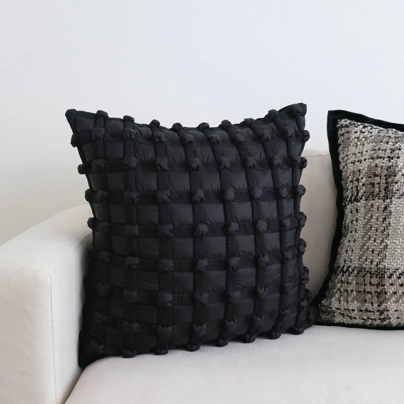 Afralia™ 3D Dot Bubble Gray Black White Luxury Cushion Cover - Fashionable Home Decor