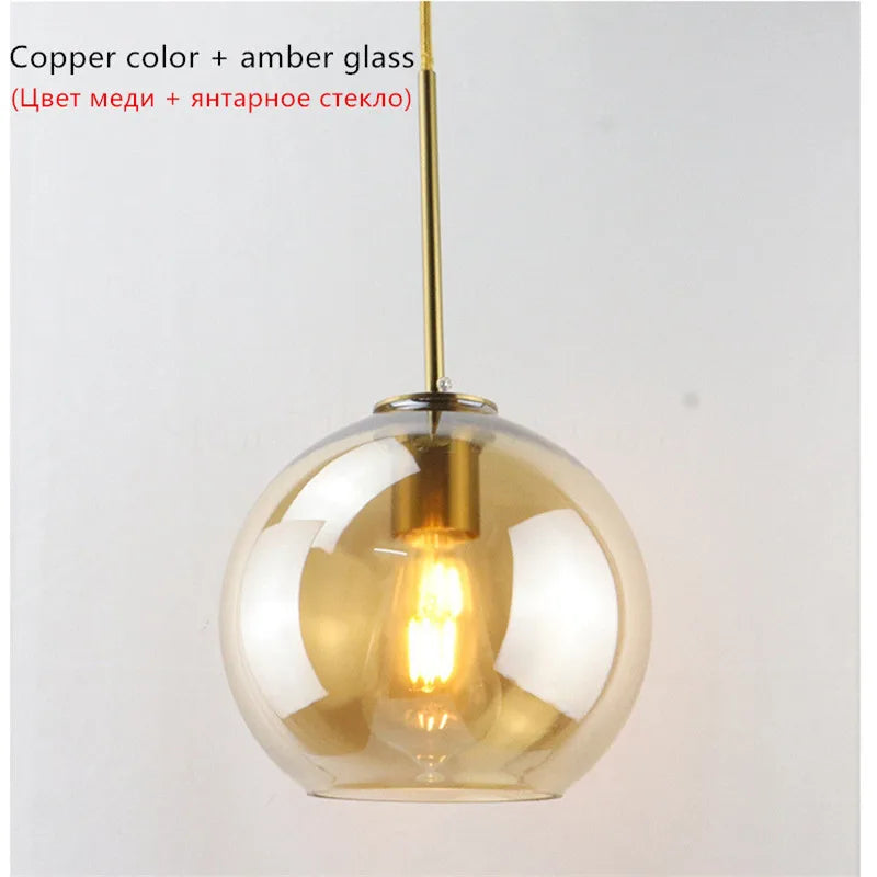 Afralia™ Glass Ball LED Pendant Lights for Chic Home Decor and Lighting