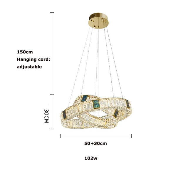 Afralia™ Golden LED Ring Chandelier for Modern Luxury Living and Dining Spaces