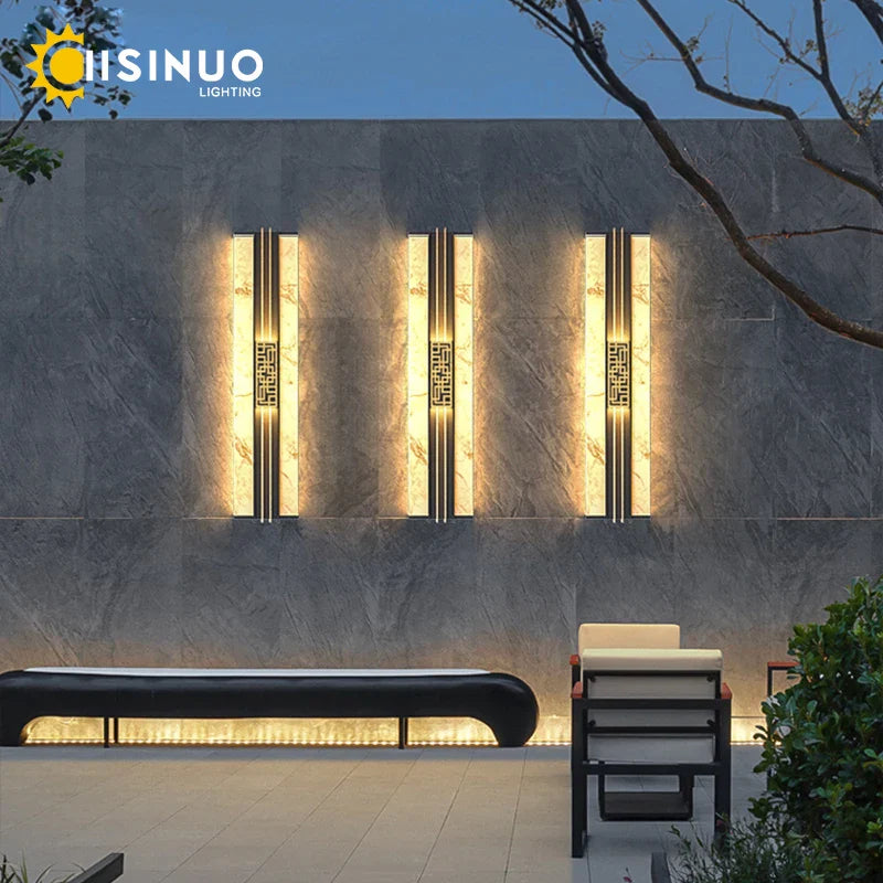 Afralia™ Marble Outdoor Wall Lights: Waterproof IP65 Sconces for Balcony, Courtyard, Street Lighting
