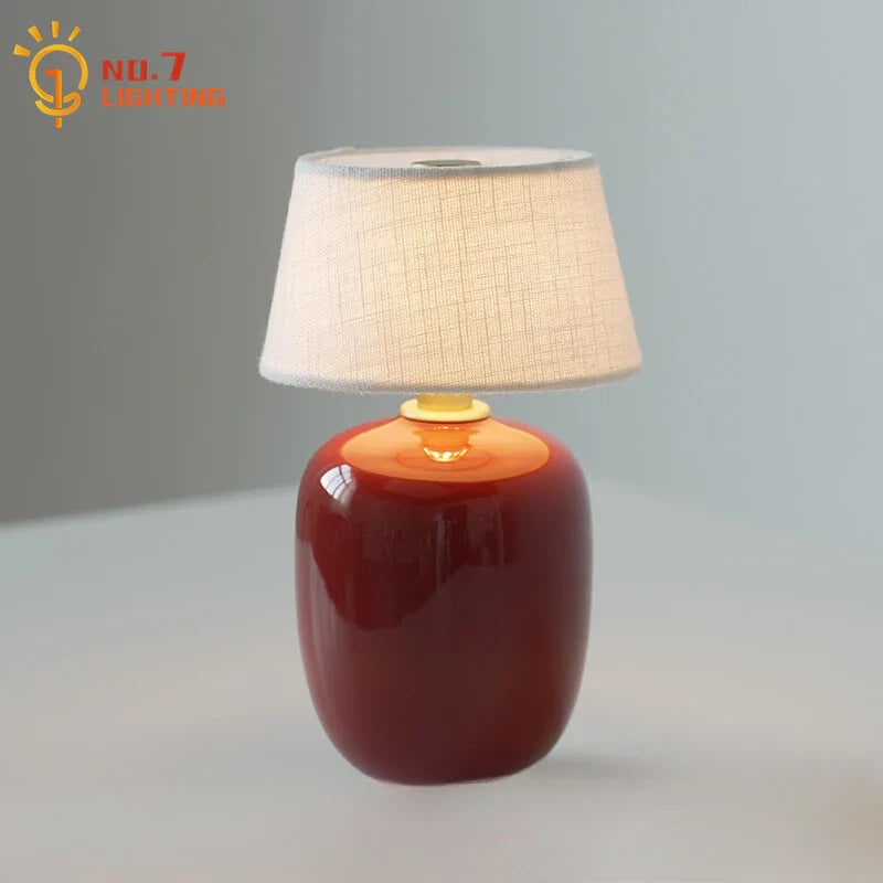 Afralia™ Retro Ceramics Table Lamp Touch Control LED Desk Light Home Decor