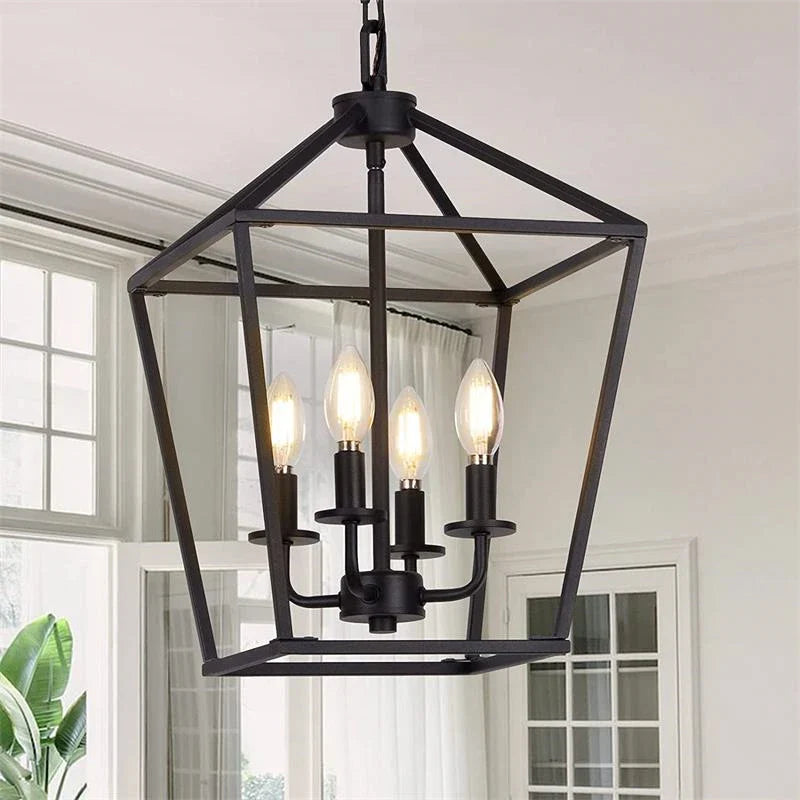 Afralia™ Vintage Bird Cage Candle Chandelier: Retro Industrial Hanging Lamp for Home Decor