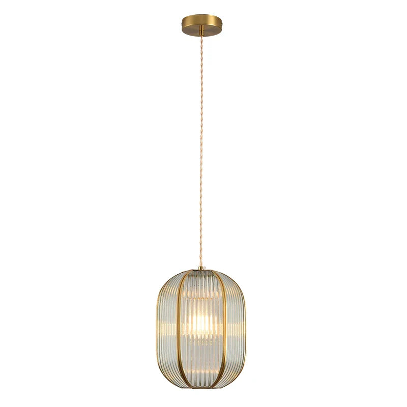 Afralia™ Brass Glass Restaurant Light Nordic Bedroom Chandelier