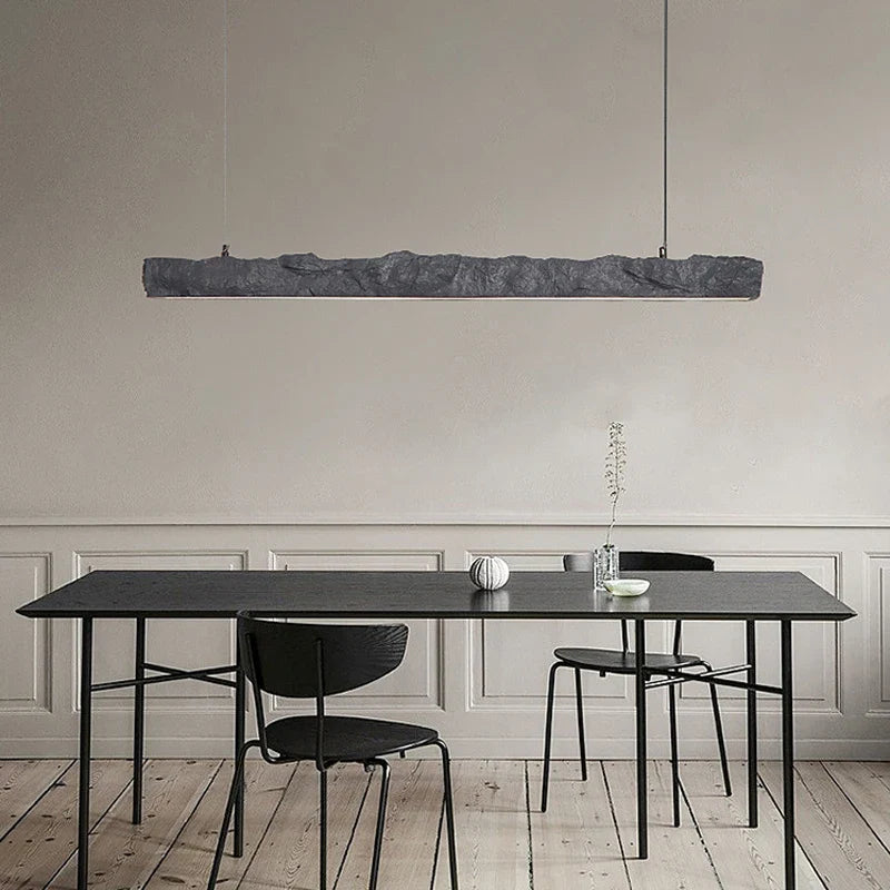 Afralia™ Wabi Sabi Led Strip Pendant Lights - Nordic Minimalist Dining Room Chandelier
