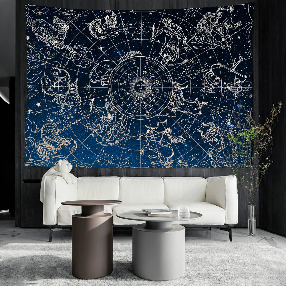 Afralia™ Sun Constellation Tapestry: Abstract Hippie Wall Hanging for Home Decor