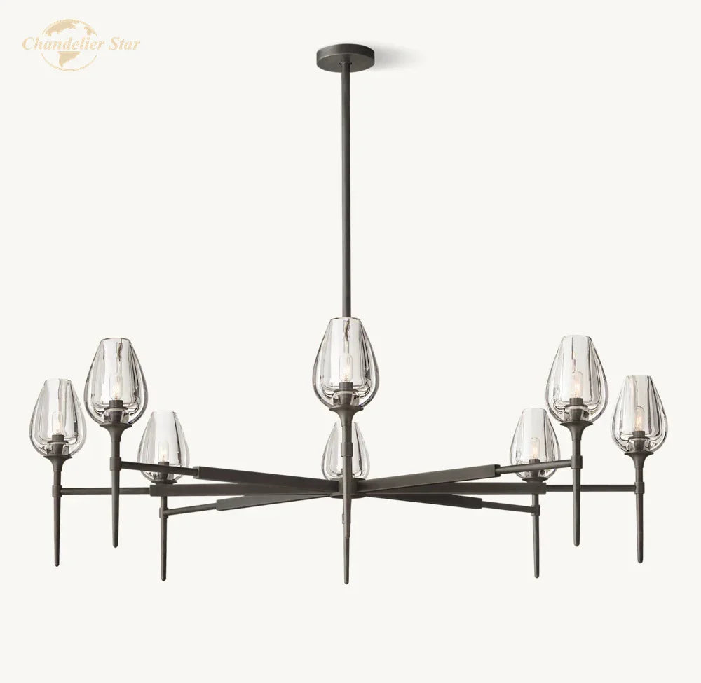Afralia™ Crystal Tulip Chandelier Pendant Light Living Room Dining Bedroom Luxury Glass Lighting