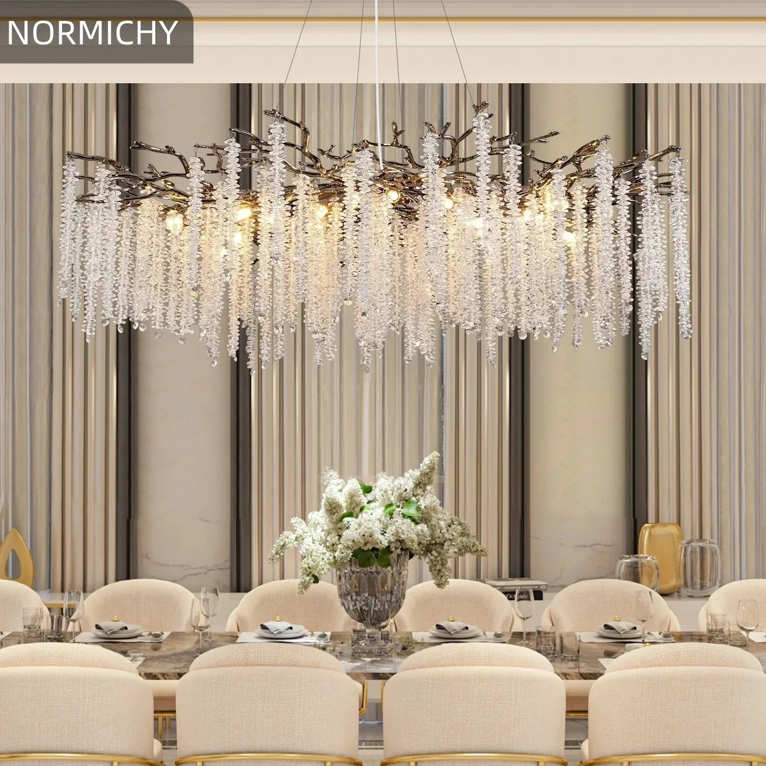 Afralia™ Round Black Crystal Chandelier for Dining Living Bedroom K9 Luxury Lighting