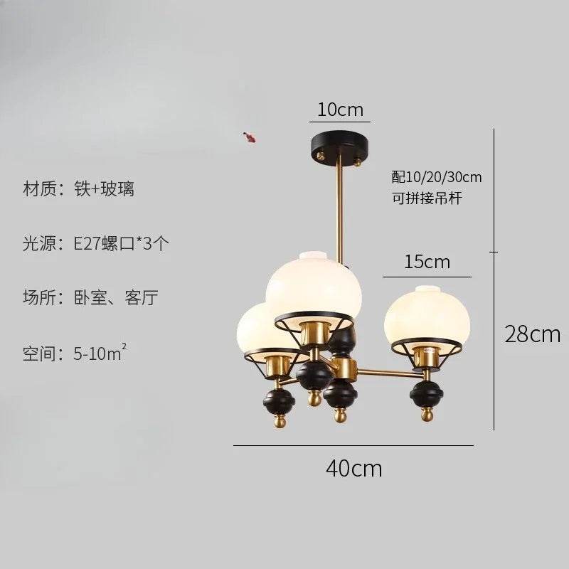 Afralia™ French Bauhaus Medieval Ceiling Chandelier for Bedroom and Study Room