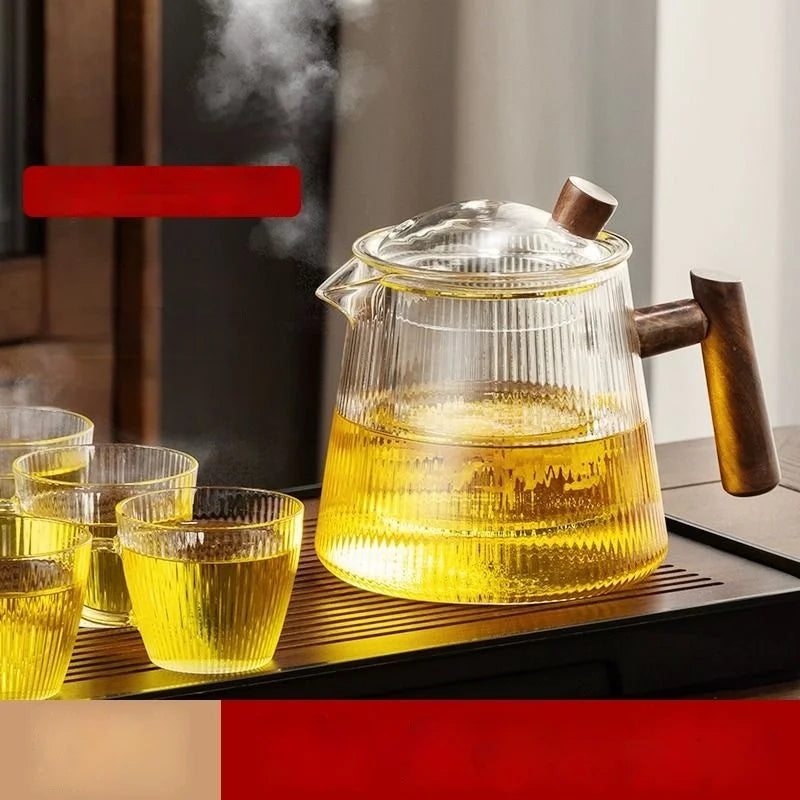 Afralia™ Glass Teapot for Home & Restaurant Brewing - Transparent High Borosilicate Material
