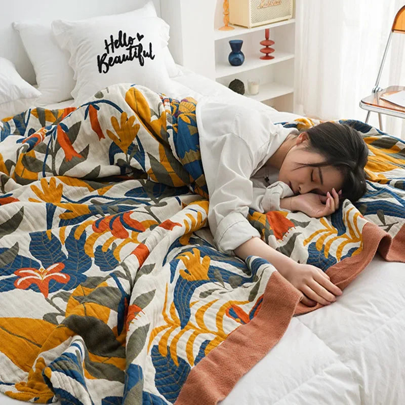 Afralia™ Cotton Throw Blanket - King Size, Soft & Breathable
