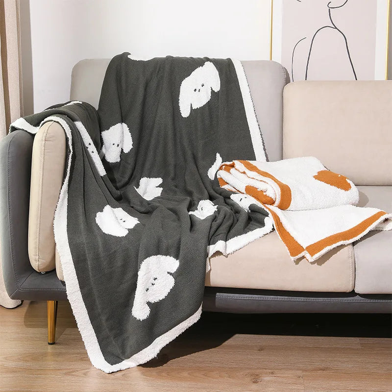 Afralia™ Cozy Flannel Blanket for Home Office - Double-Sided Knitted Sofa Cover & Quilt