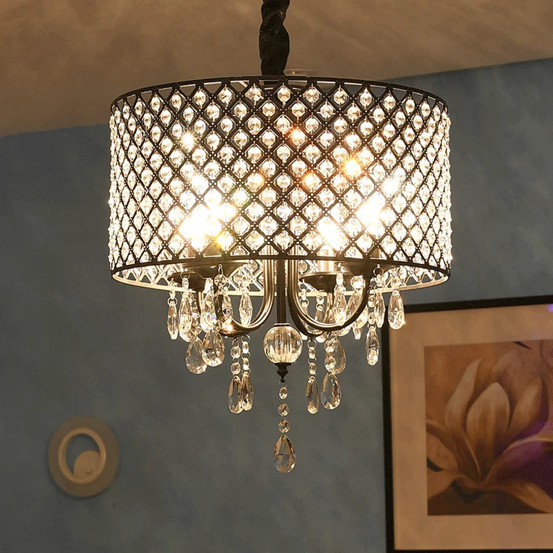 Afralia™ Crystal Pendant Light: Stylish Hollow Crystal Hanging Lamp for Dining Room