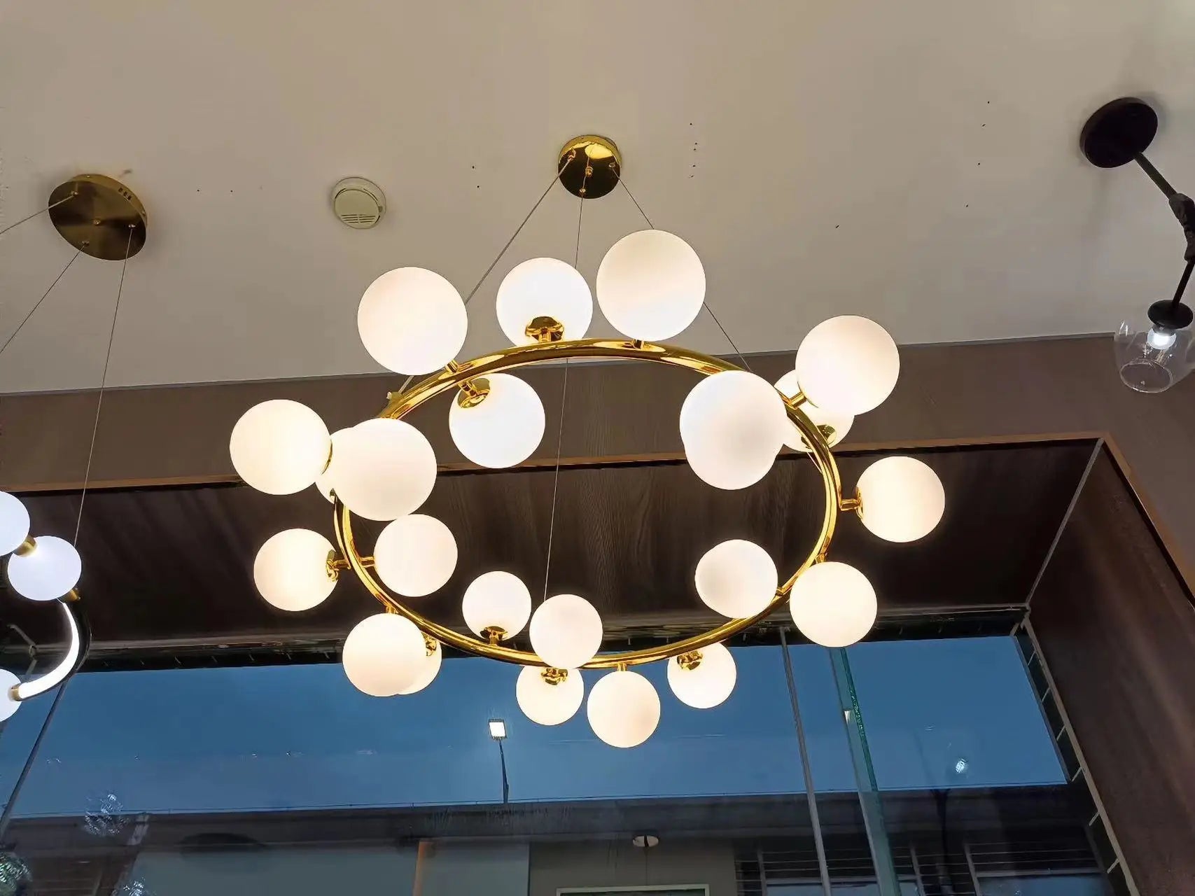 Afralia™ Glass Ball Ceiling Chandelier for Dining and Living Room Decor