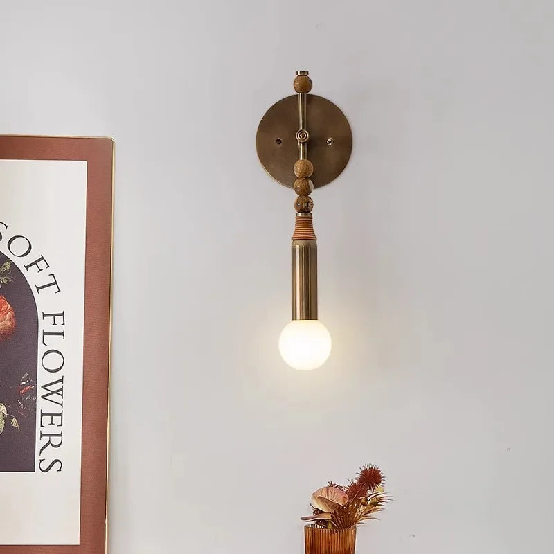 Afralia™ Elegant Marble Copper Wall Lamp for Living Room, Study, Hotel, Restaurant