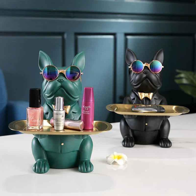 Nordic French Bulldog Sculpture by Afralia™: Key Storage Table Decor & Jewelry Holder
