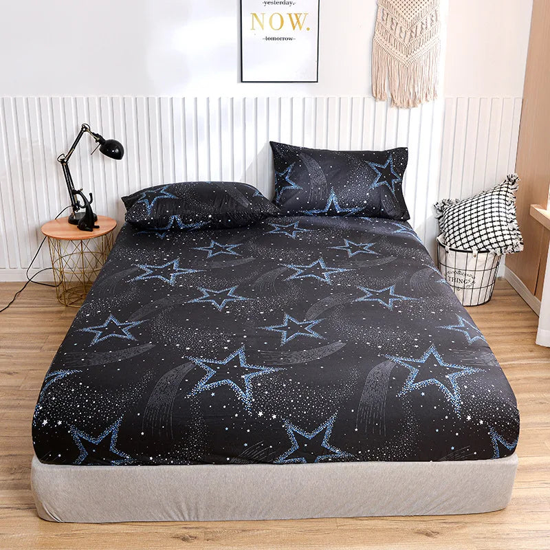 Afralia™ Ceramic Patterned Bedsheets Set with Bedspread & Pillowcases
