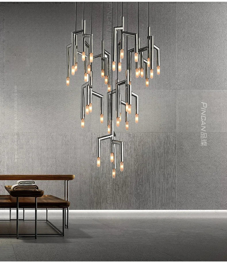 Afralia™ Tree Branch Chandelier Light Luxury Living Room Bar Staircase Decoration Lamps