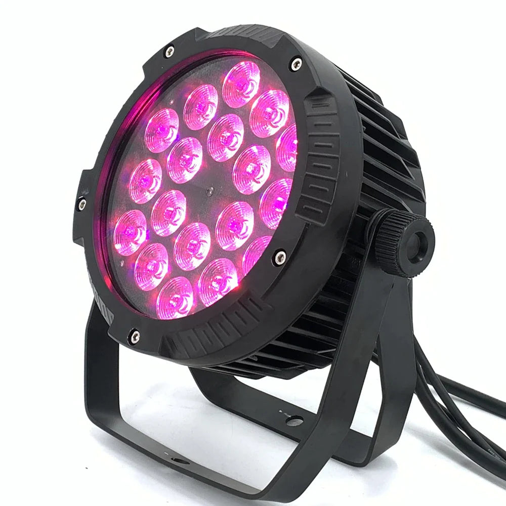 Afralia™ 18x18W RGBWA UV LED Par Lights for Professional Stage Wash, DMX512 Control