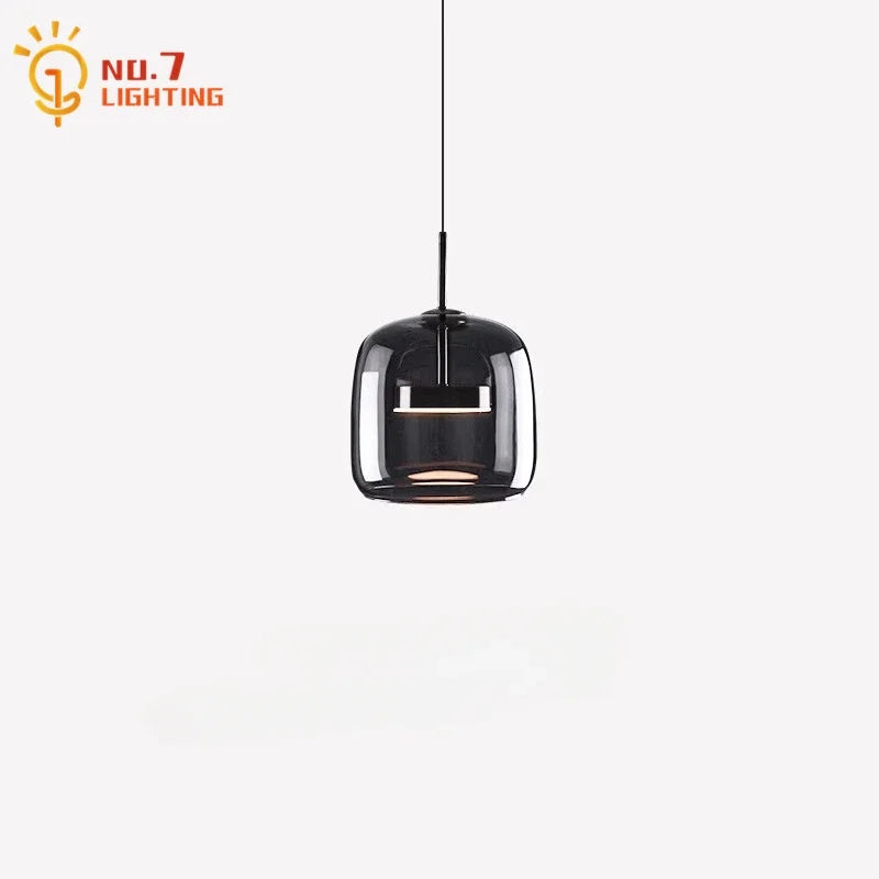 Afralia™ Glass Pendant Lights Modern Designer LED Indoor Lighting for Bedroom Living Room