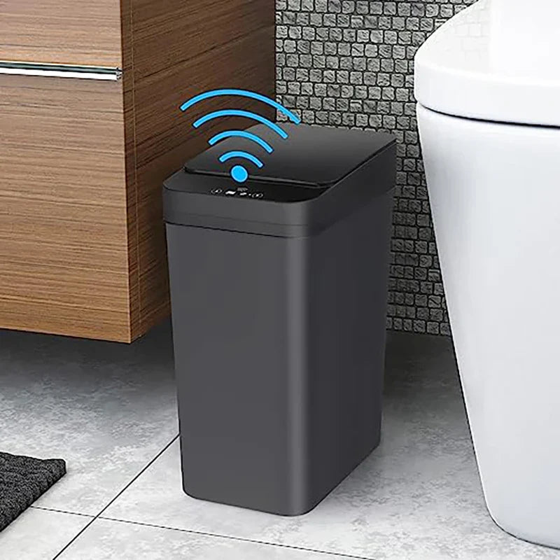 Afralia™ Smart Sensor Trash Can Waterproof for Bathroom Kitchen Living Room Recycling Bin