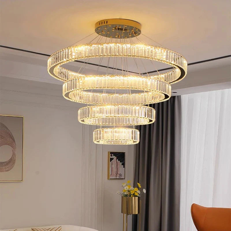 Afralia™ Crystal Chandelier: Luxury Pendant Lighting for Living Room, Staircase & Ceiling