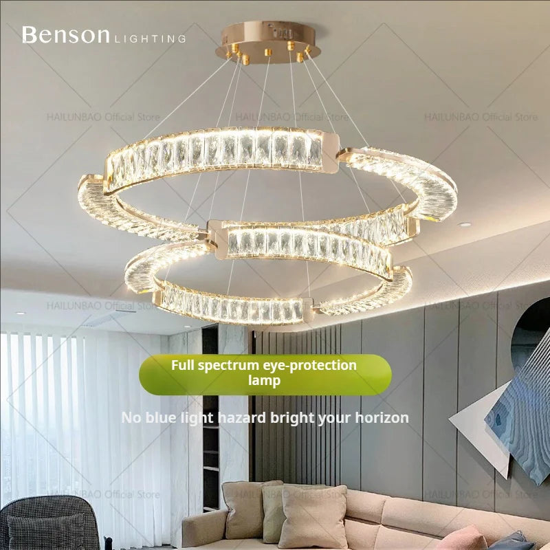 Afralia™ Light Luxury Crystal Chandelier for Elegant Living & Dining Atmosphere