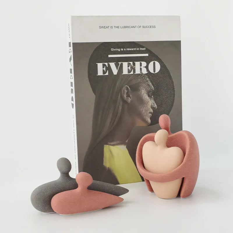 Afralia™ Ceramic Art Couple Statue for Home Office Decor & Living Room Gift