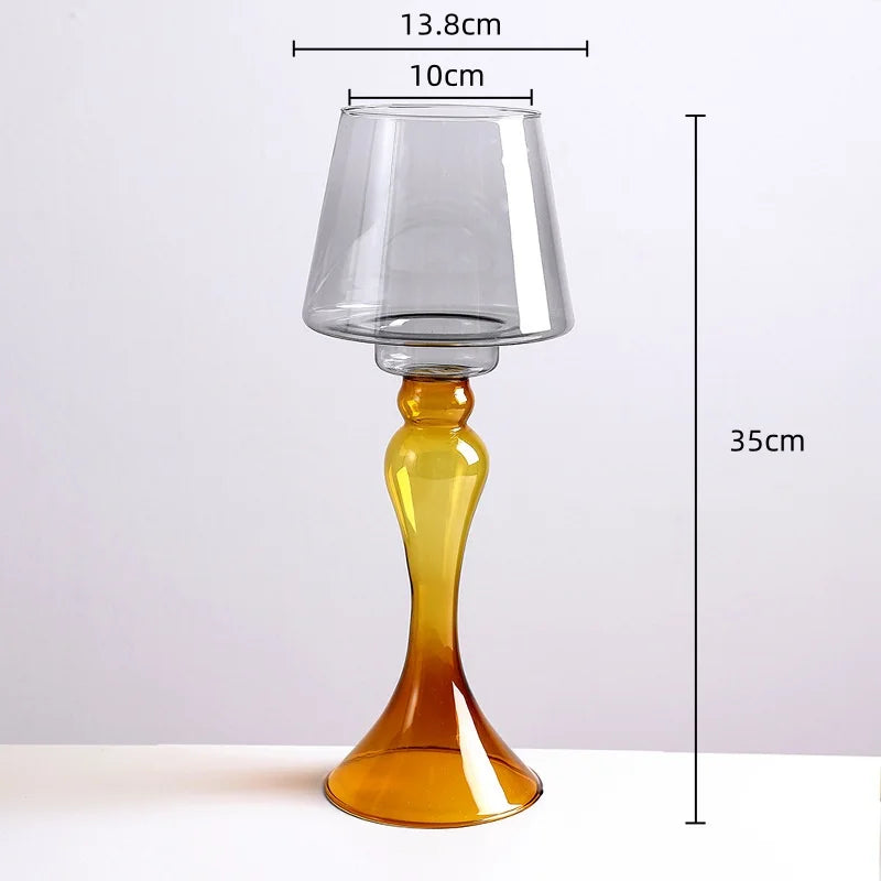 Afralia™ Geometric Glass Vase Candle Holder Flowerpot Terrarium Home Decor Accessories