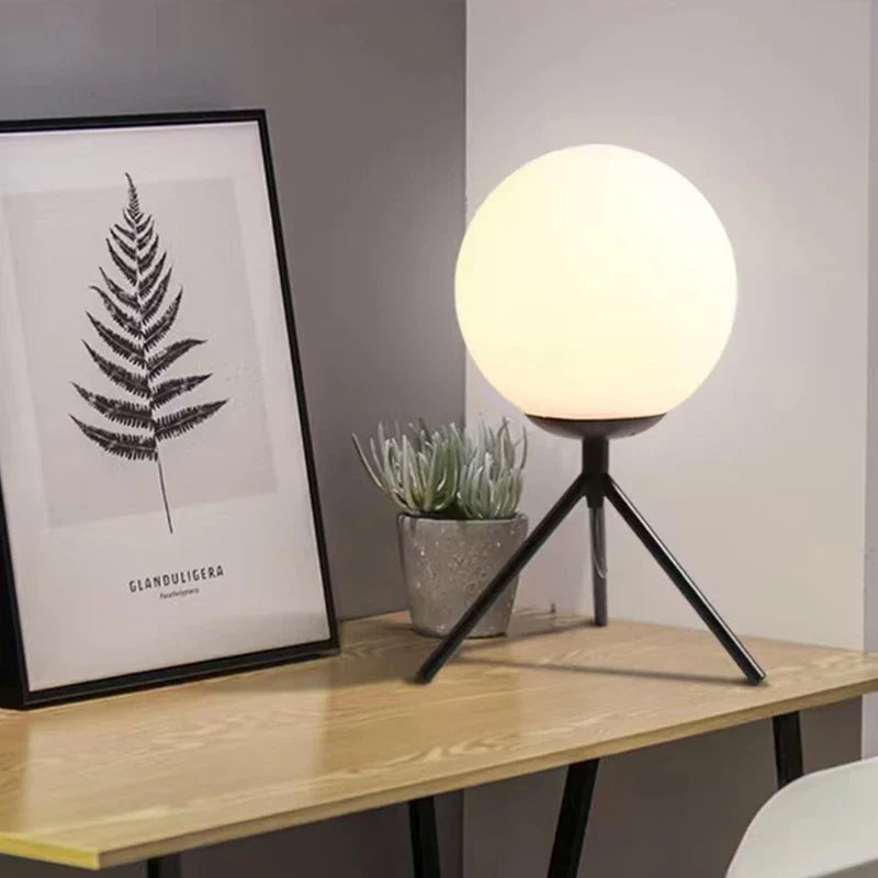 Afralia™ Glass Ball Table Lamp: Modern Nordic LED Desk Light