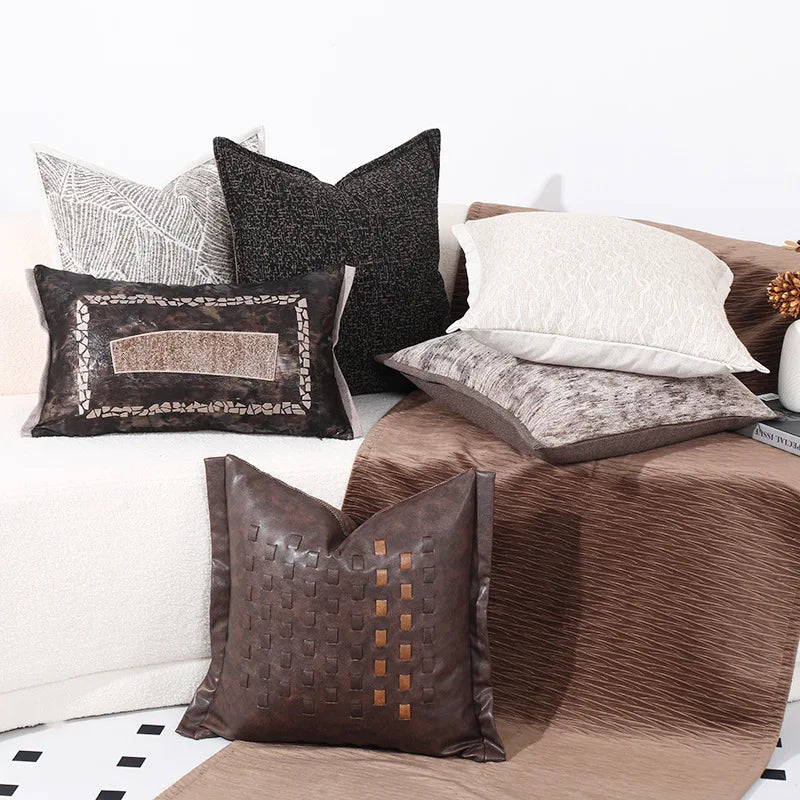 Afralia™ Black White Sofa Pillowcase: Modern Minimalist Living Room Cushion Cover