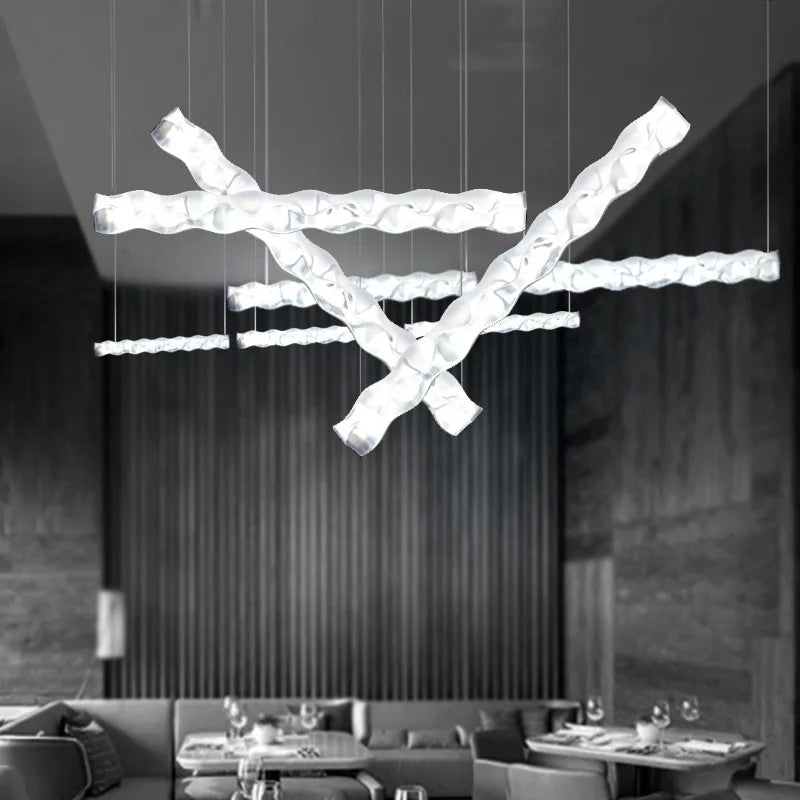 Afralia™ Nordic Water Ripple Chandelier for Interior Lighting & Decoration.