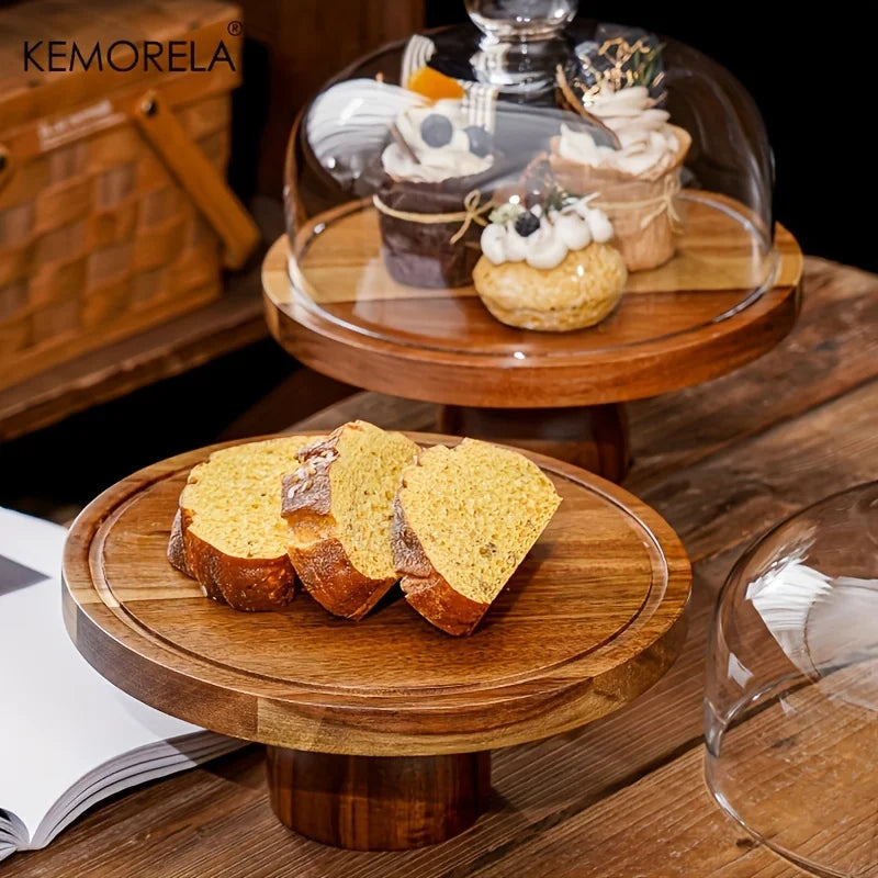 Afralia™ Acacia Wood Cake Tray: Elevate Your Dessert Display