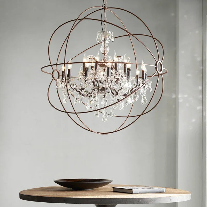 Afralia™ Crystal Chandelier E14 LED Lustre for Living Room Bedroom Kitchen Island