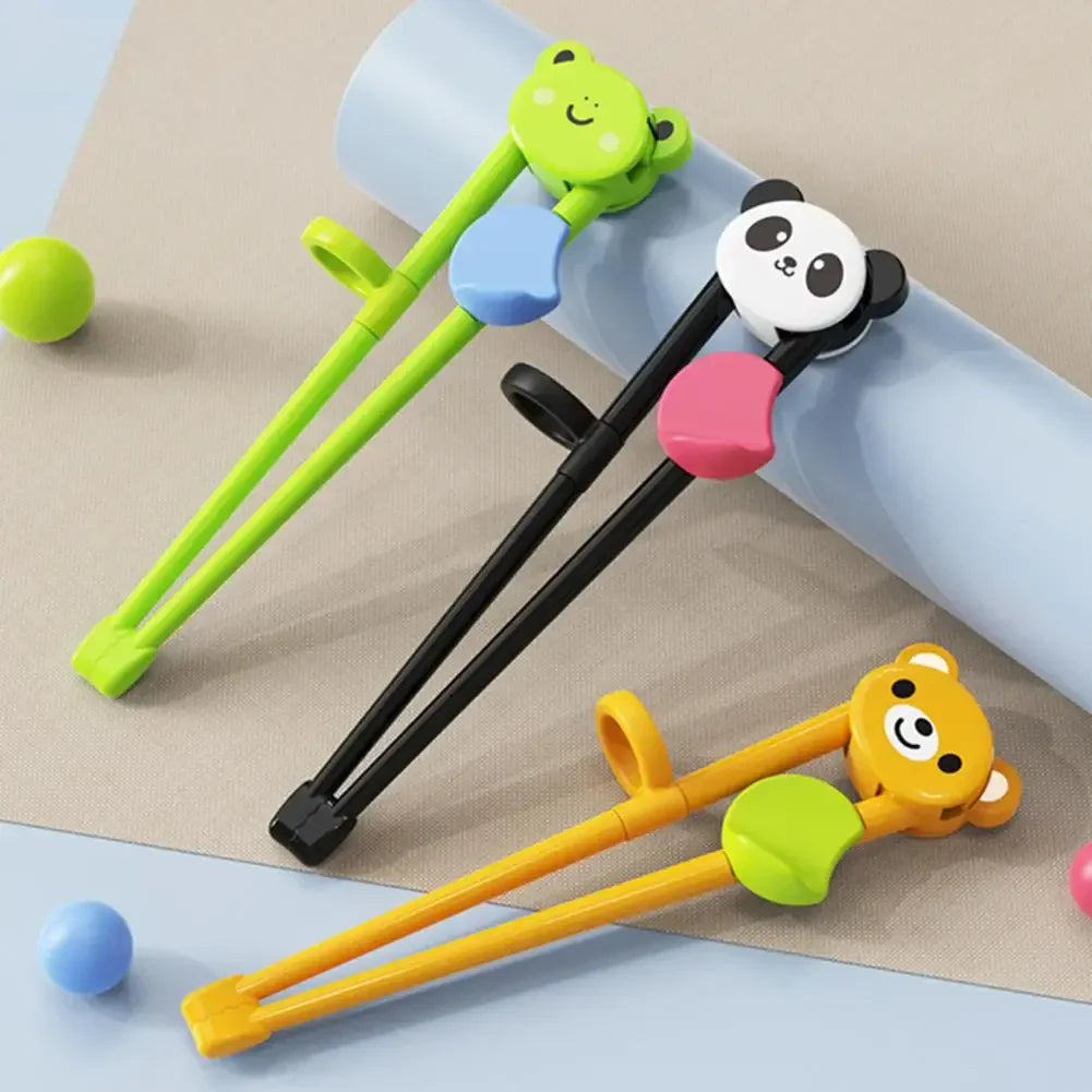 Afralia™ Kids' Multicolor Bear Panda Cat Chopstick Set: Fun Training Chopsticks for Children