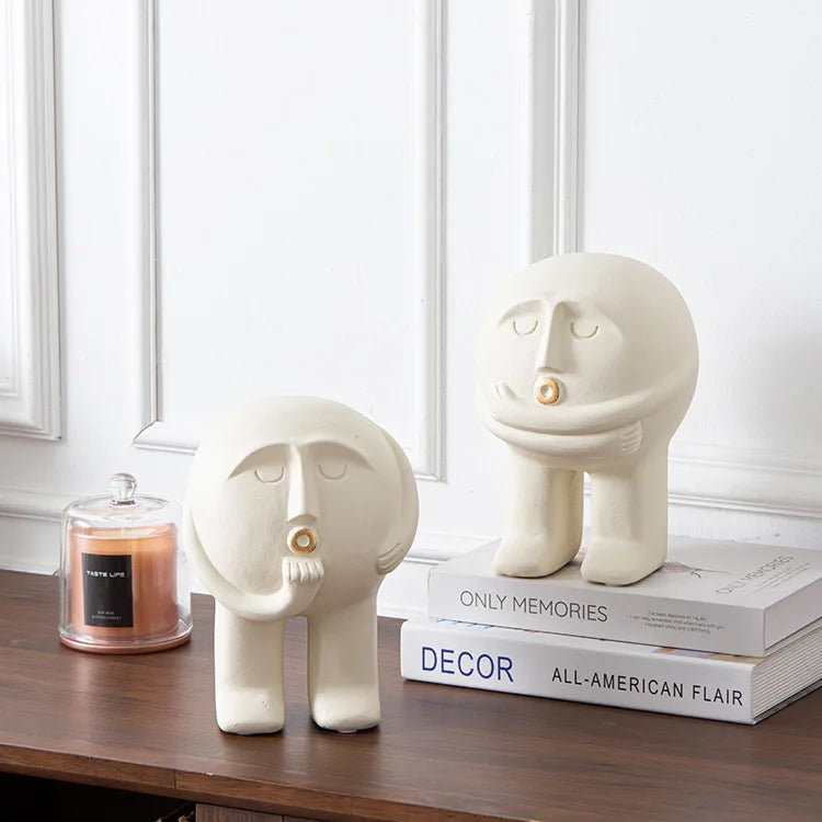 Afralia™ Resin Caring Person Figure Sculpture Home Decor Figurine