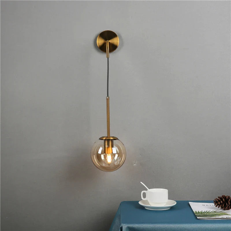 Afralia™ Glass Ball Wall Lamps for Bedroom, Staircase, Corridor - Modern Nordic Design