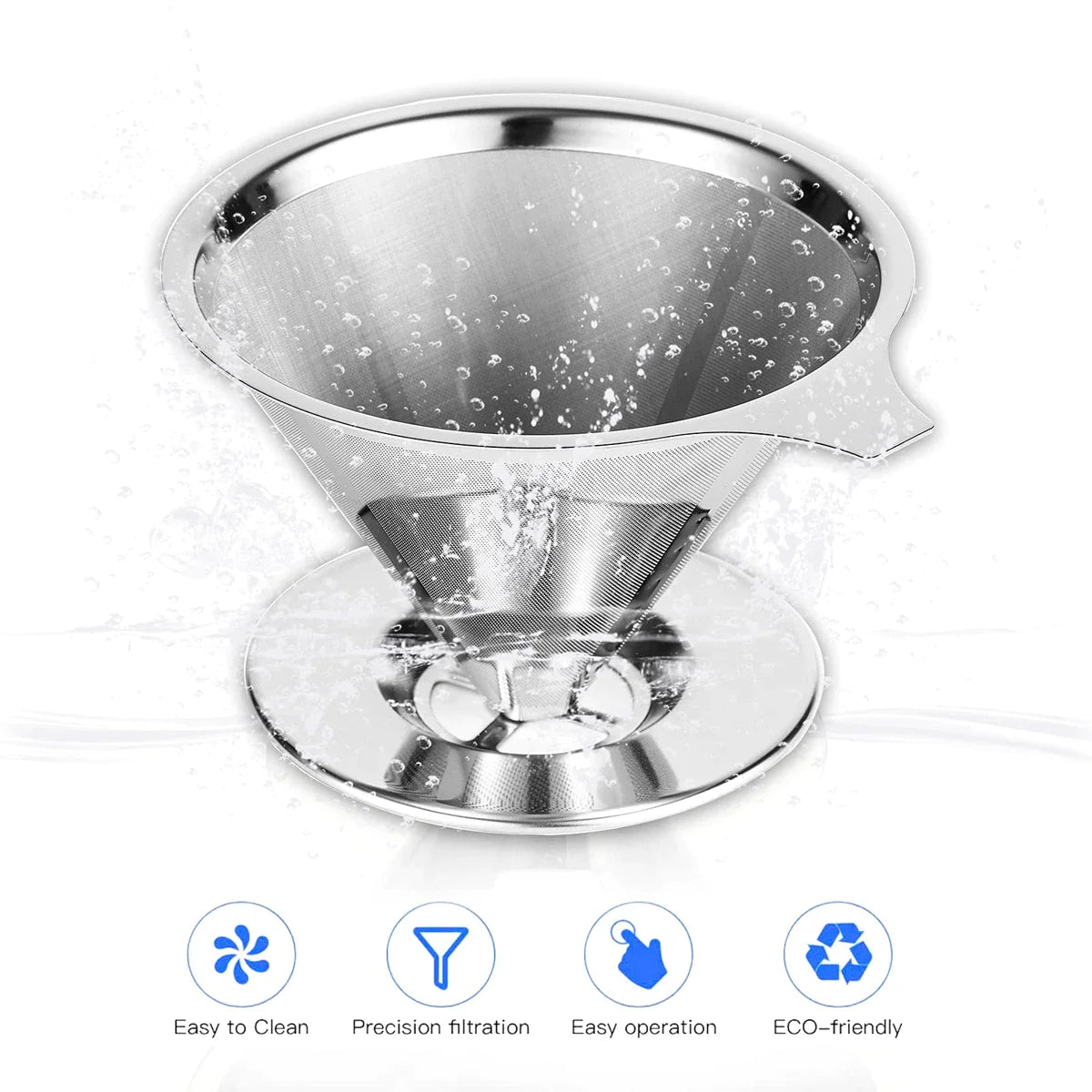 Afralia™ Stainless Steel Pour Over Coffee Dripper.