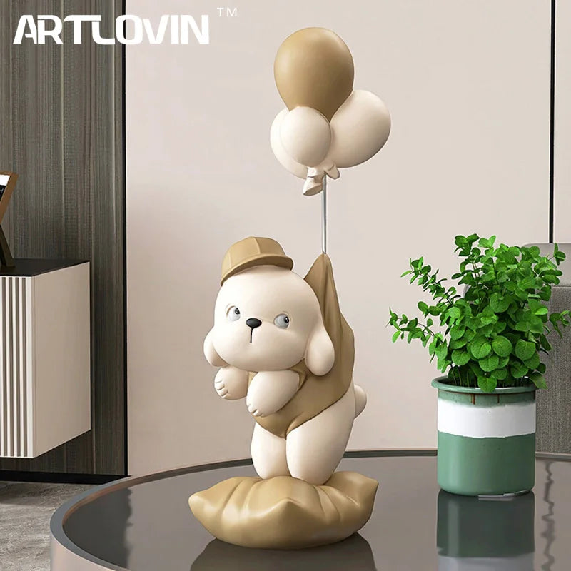 Afralia™ Balloon Puppy Statues - Creative Dog Sculptures for Living Room Decor