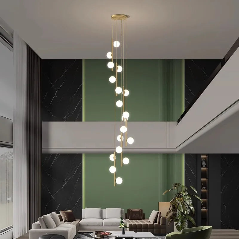 Afralia™ Nordic Home Decoration Stair Chandelier Living Room Dining Pendant Lights Ceiling Light Indoor Lighting