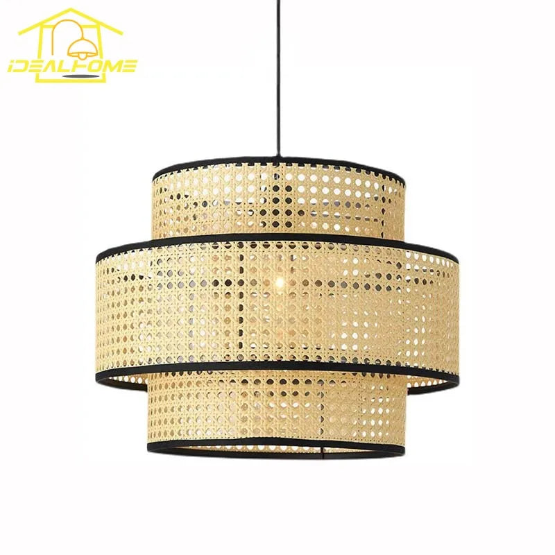 Afralia™ Rattan Weaving Zen Pendant Lights LED E27 Modern Lighting for Home Decor