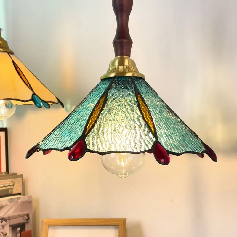 Afralia™ Pink Glass LED Pendant Lights Copper Modern Hanging Lamp Home Decor