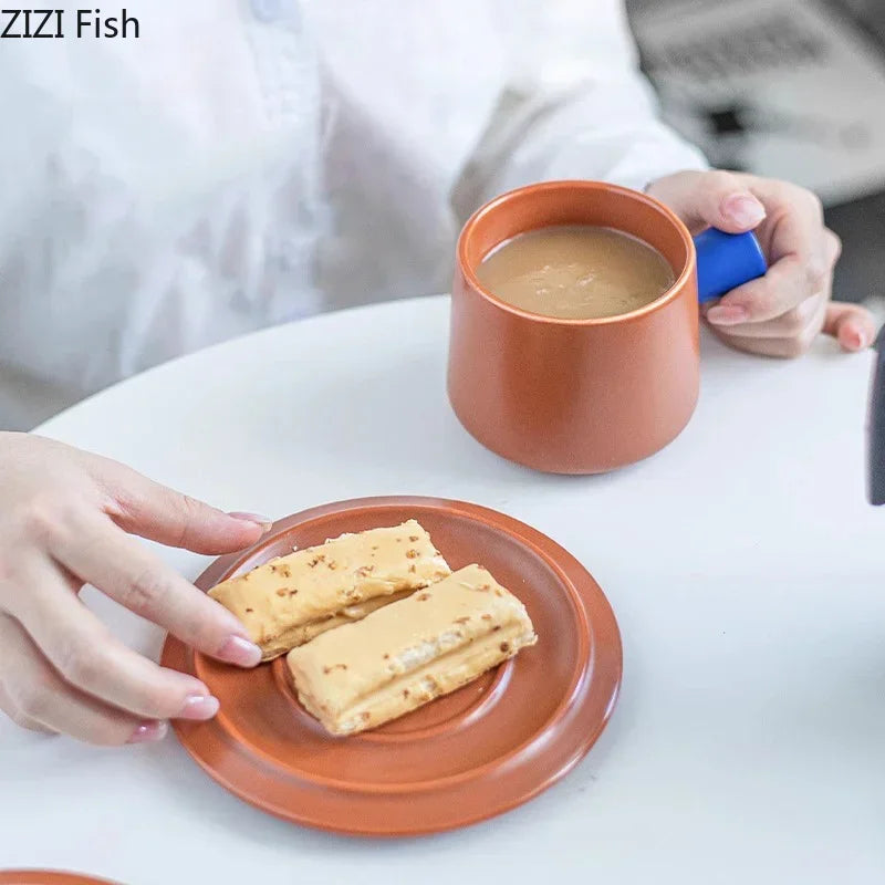 Afralia™ Ceramic Cup & Saucer Set - Modern Design Tea & Coffee Cups