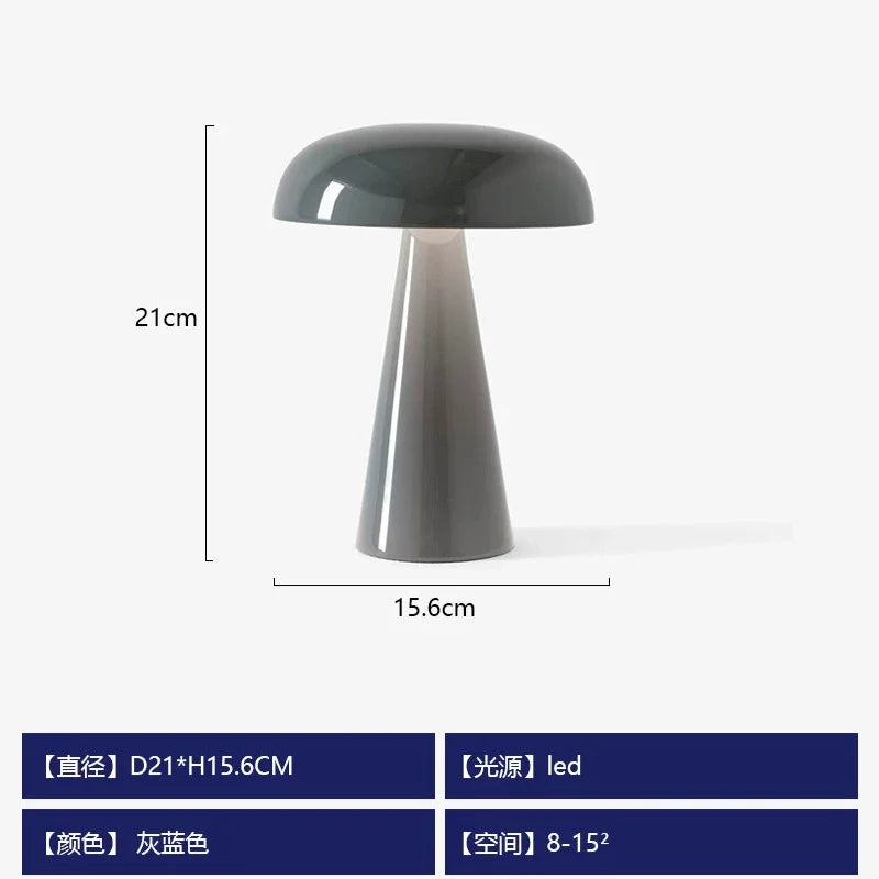 Afralia™ Mushroom Table Lamp Touch Switch Medieval Bauhaus Desk Light for Bedroom